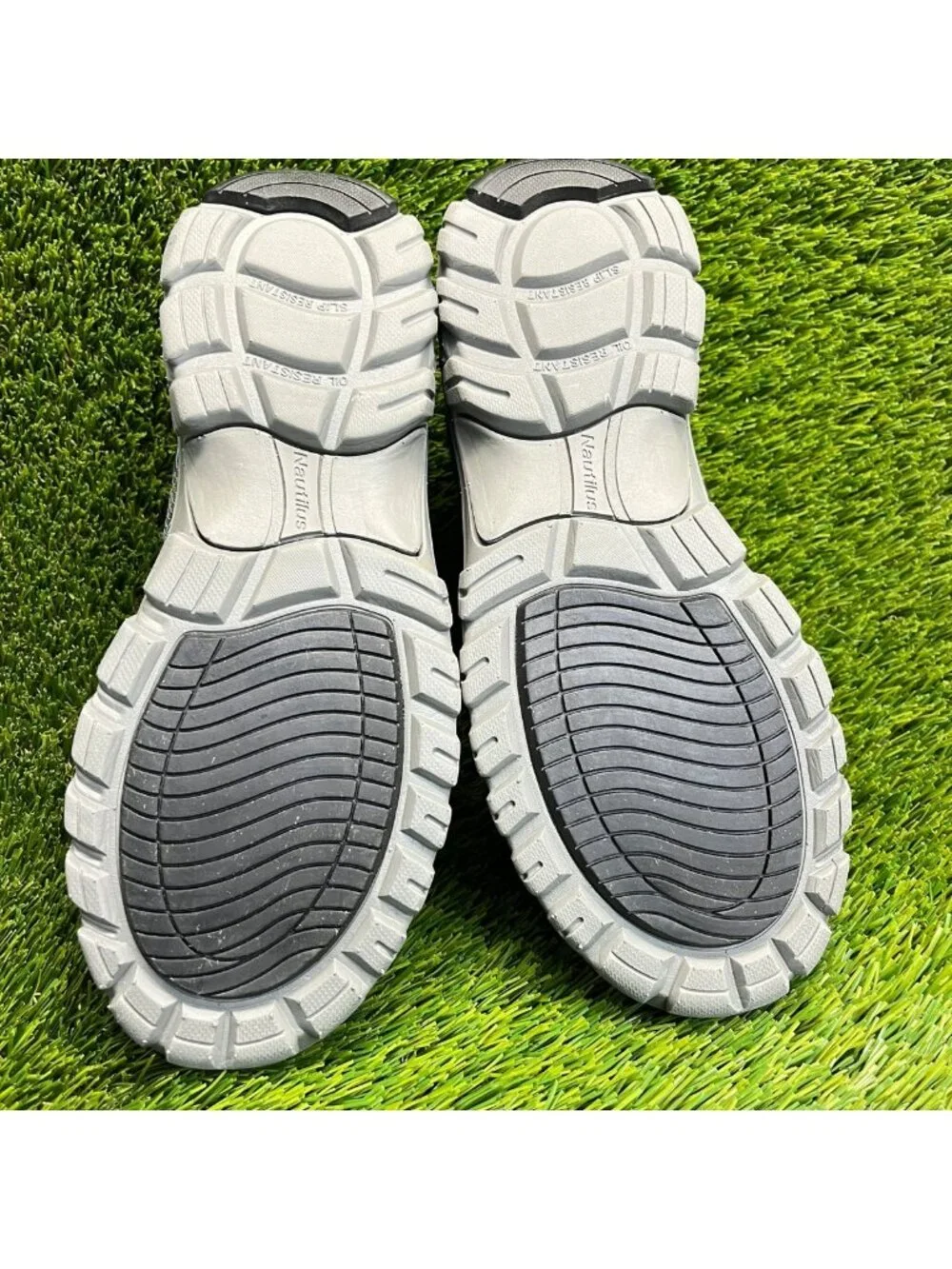 Nautilus Stratus Women Size 7.5D Gray Black Blue Composite Toe Safety Work Shoes